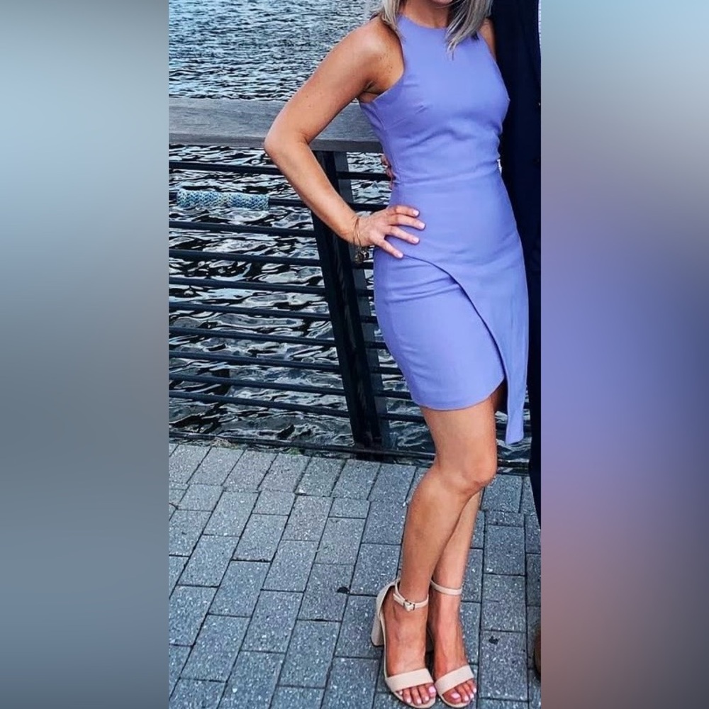 Elizabeth and James One Shoulder Lavender Dress